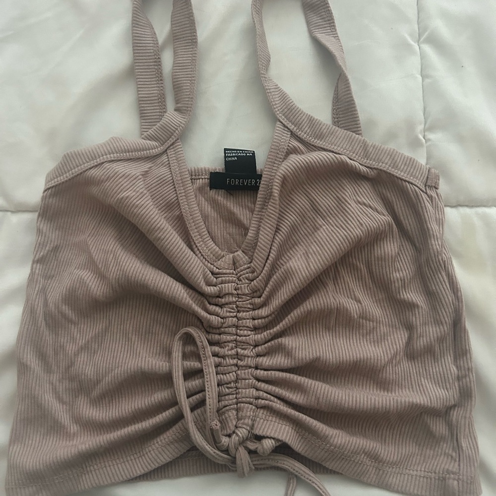 Forever 21 Women's Tan Ruched Top